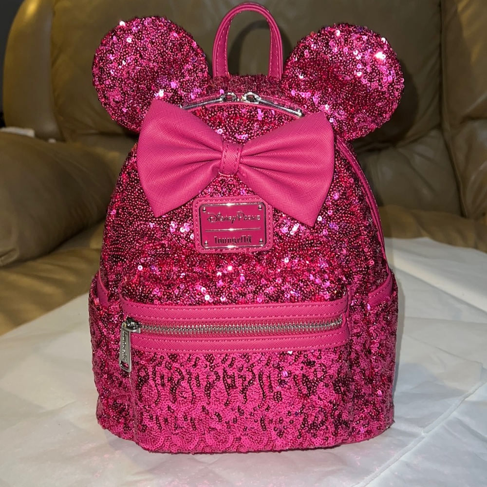 Minnie Mouse Sequin Loungefly Mini Backpack – Magenta